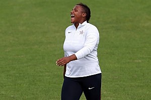 Tia Brooks training in London on August 1.