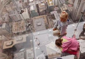 Glass ledge in July 2009 on 103rd floor of the Sears Tower (later the Willis Tower)