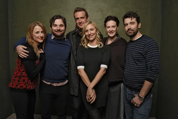 From left to right, Actress Mamie Gummer, director James Ponsoldt, actor Jason Segel, actresses Mickey Sumner and Joan Cusack and actor Ron Livingston attend